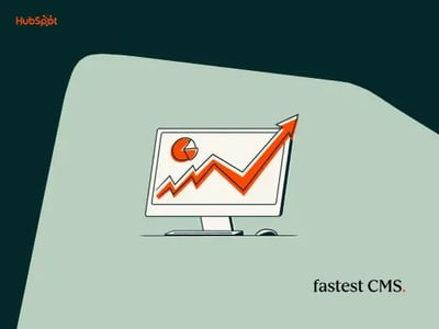 fastest cms as represented by a graphic of a computer screen with a chart pointing upward