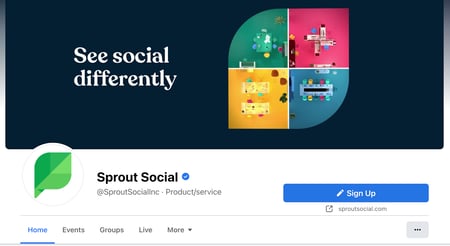Facebook cover photo example from Sprout Social.
