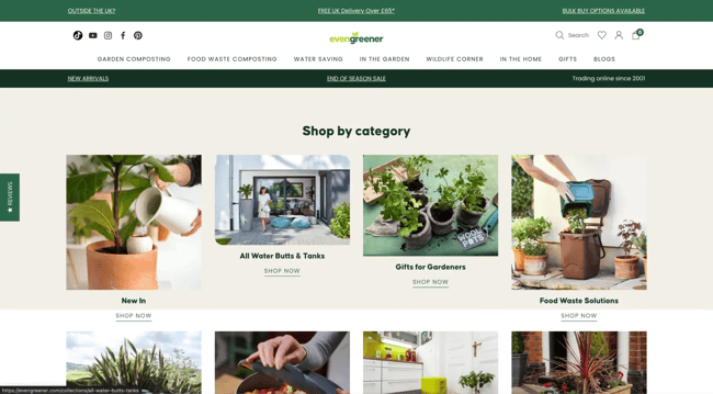 react website examples, evergreener