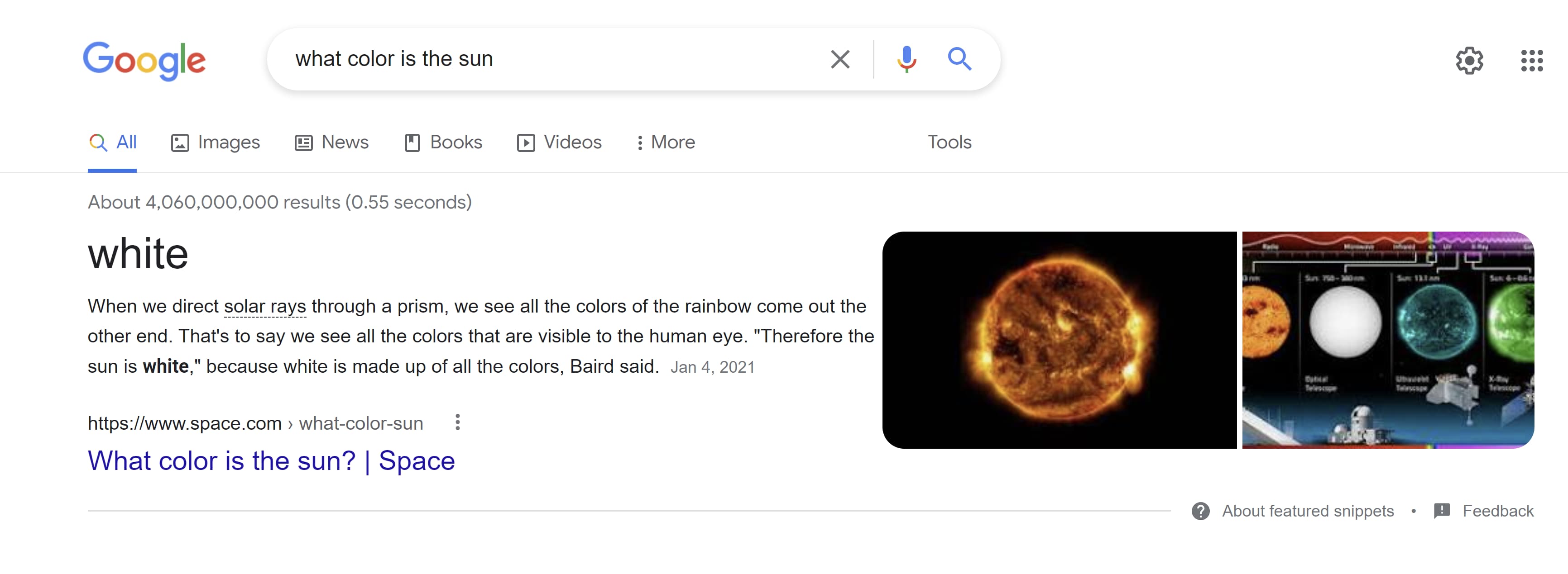 Example of features snippet in Google. Featured snippets can boost local SEO