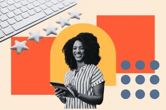 woman using a feedback form template