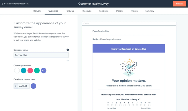 customer support software,  hubspot survey software