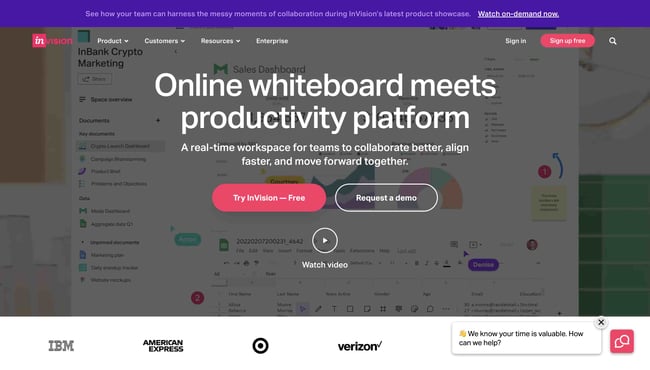 Figma Alternatives: InVision. Image shows Invision's website homepage. 