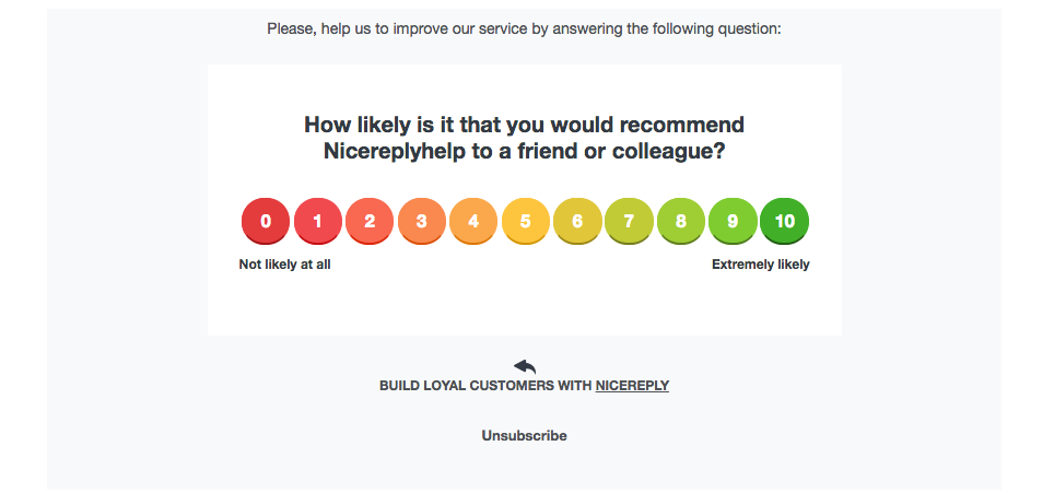 customer satisfaction nicereply survey