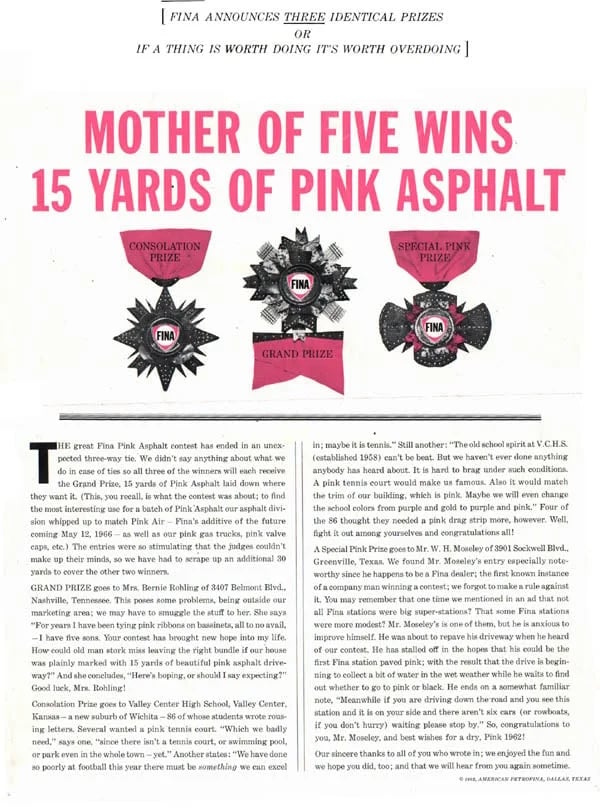 fina pink air contest