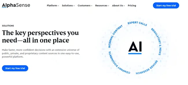 financial services automation, alpha sense