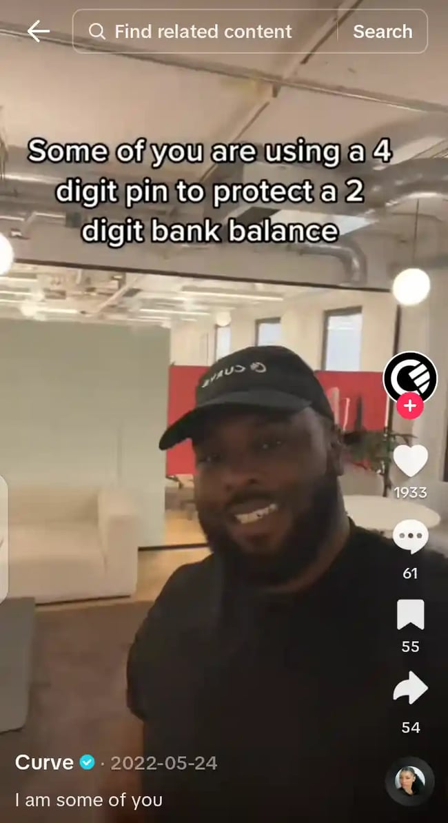 financial services marketing, curve tiktok