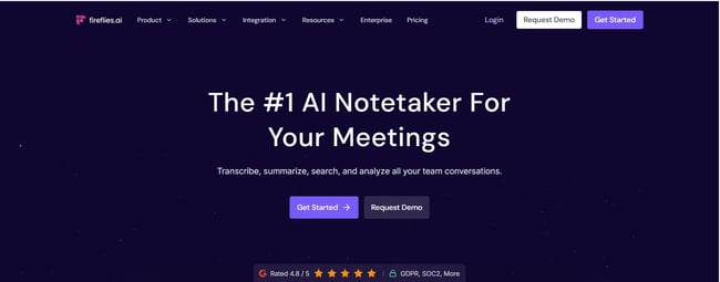 fireflies ai landing page, ai tools for b2b marketing