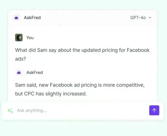 fireflies�� ask fred feature, ai tools for b2b marketing