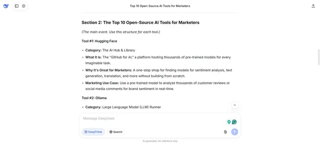 first blog outline output by deepseek, ai-generated text by deepseek