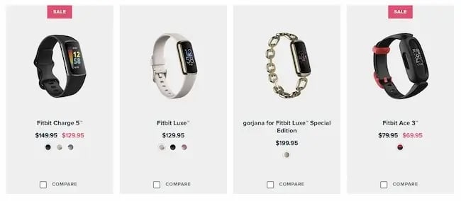 Law of Proximity example: Fitbit