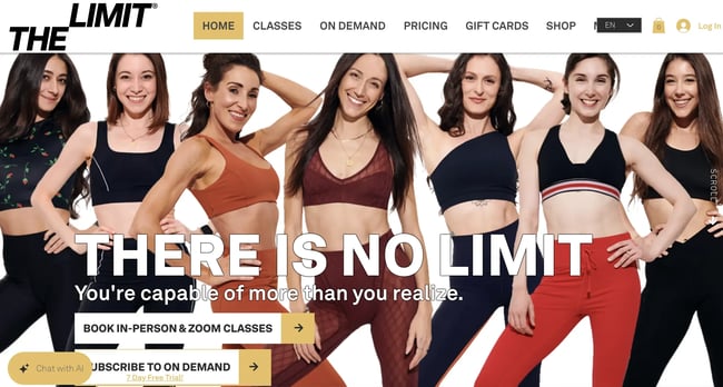 fitness website, the limit