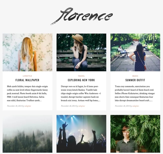 florence tumblr style wordpress personal blog demo