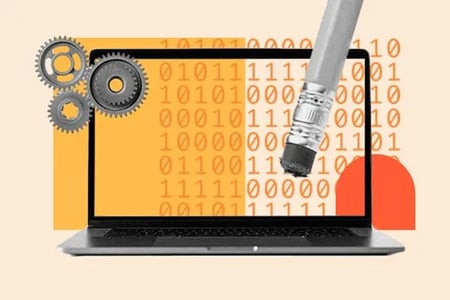 Flush DNS: Laptop with numbers on it