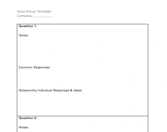 focus group questions