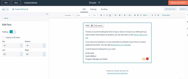 followup email automation, write your email