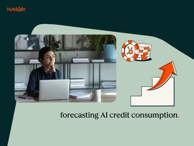 woman forecasting AI credit consumption at her laptop