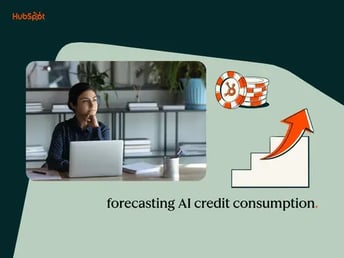 woman forecasting AI credit consumption at her laptop
