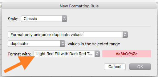 formatting rule