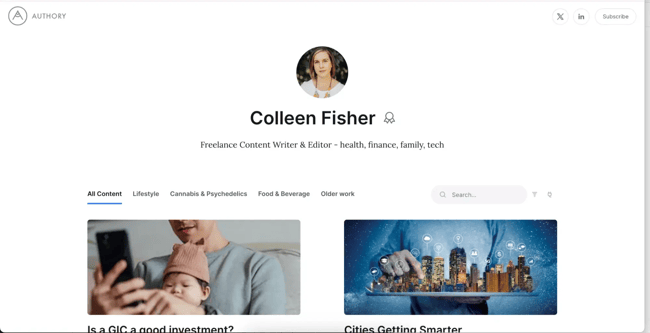 free portfolio website, authory