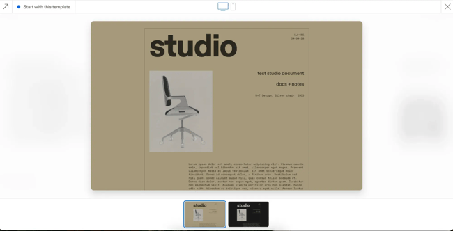 free portfolio website, studio