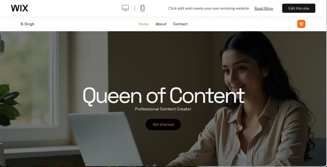 free portfolio website, wix