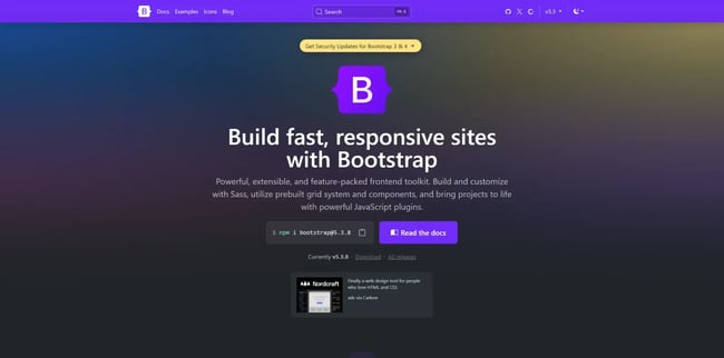 boostrap home page