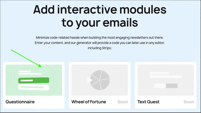 adding interactive modules to emails