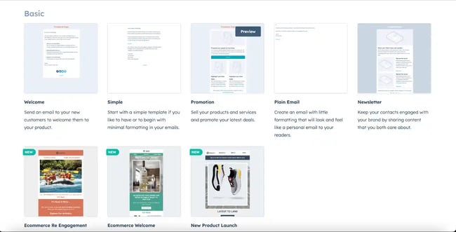 Pre-made, customizable email templates