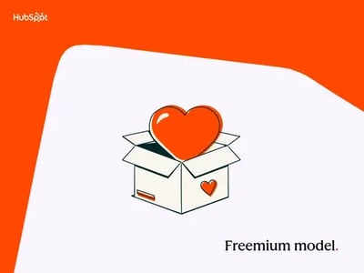 open box with large orange heart inside, representing the freemium model concept