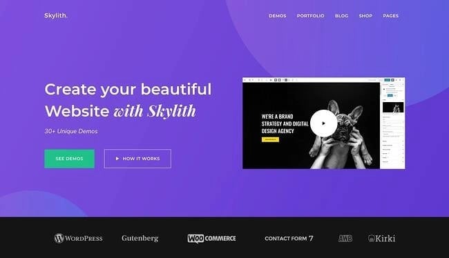 Gutenberg wordpress theme, Skylith