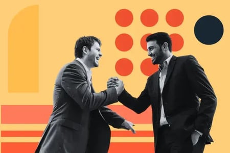Men agreeing on investment proposal