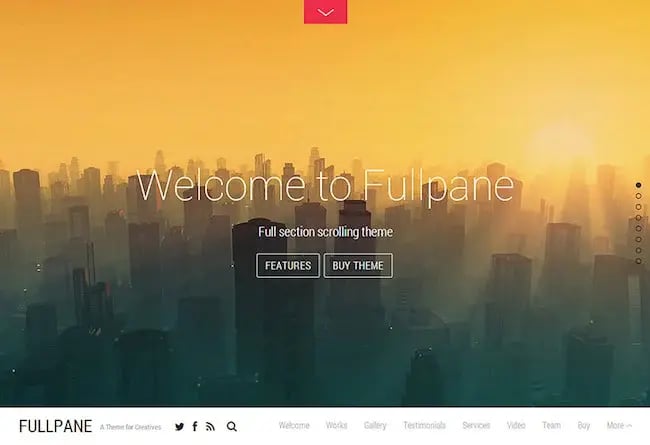 The Fullpane theme comes with a sliding image section that can slide both horizontally and vertically. 
