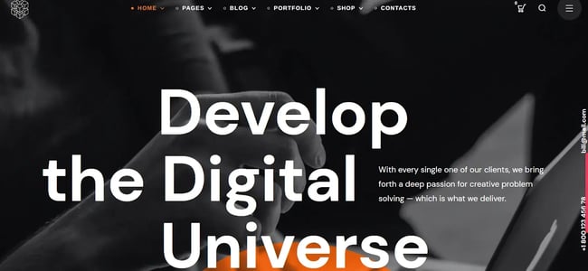futuristic website templates, Bili WordPress theme