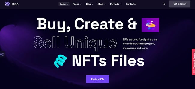 futuristic website templates, Highly-animated futuristic WordPress theme — Nico