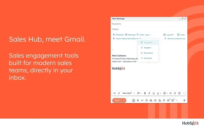 generative ai crm, image showing hubspot’s chrome extension