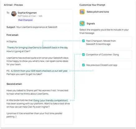 generative ai for sales, gem-e