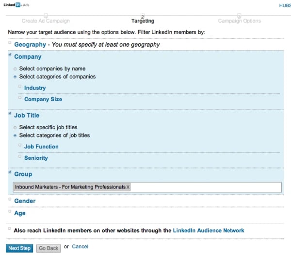 linkedin advertising