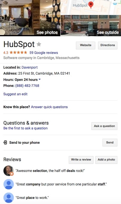 ̽ѡ's Google My Business Card With Google Reviews