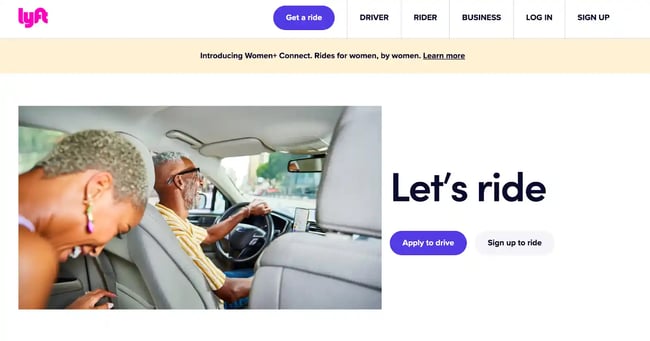 good customer service example from Lyft