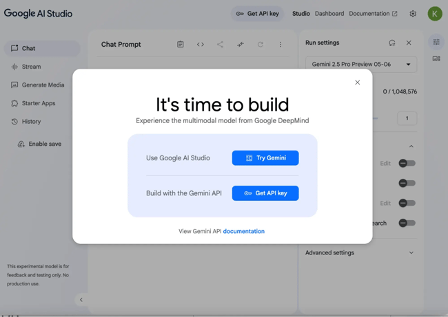 google ai studio, gemini 2.0 flash preview