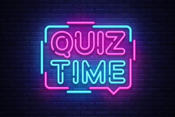 Online quiz neon light icon. Quiz app. Play intellectual game