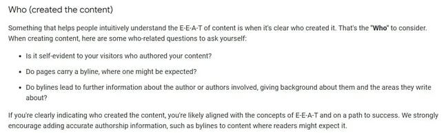 Author bylines where users might expect it.