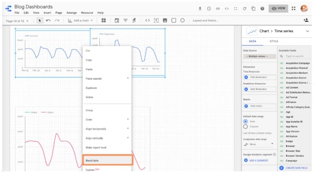 Advanced Google Looker Studio Tips: create and combine two separate charts