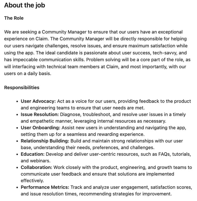 community manager job description