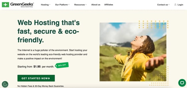 greengeeks homepage