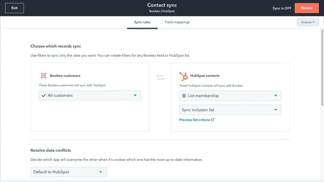 group scheduling software bookeo integrates with hubspot sales hub.