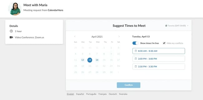 group scheduling software calendarhero offers an easy-to-use interface.