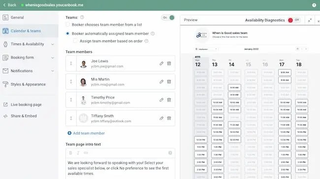Scheduling tool online example: YouCanBookMe