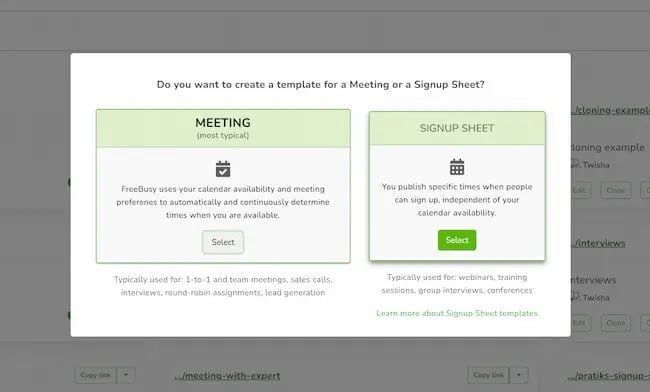 Scheduling tool example: FreeBusy